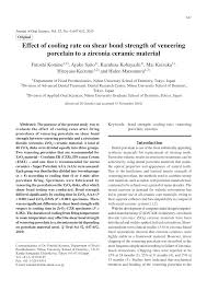 Pdf Effect Of Cooling Rate On Shear Bond Strength Of