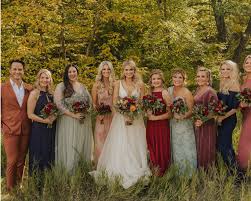 Real Bride Laura Cam Fall Bridesmaid Dresses Mixed Bridesmaid Dresses Bridesmaid Dresses Different Colors