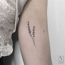 Mini Lavender For Nagore Linework Lavender Tattoo Tattoos Trendy Tattoos