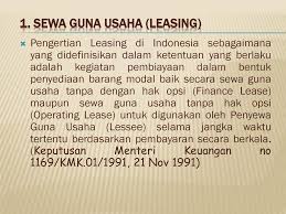 Untuk memenuhi tingginya kebutuhan transportasi dalam masa liburan, pt lorena transport membutuhkan 1 unit bis tambahan. Maksud Tanpa Hak Opsi Dalam Leasing