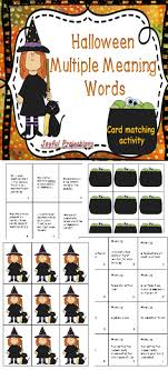 Halloween Elar Multiple Meaning Words Card Matching Activity Multiple Meaning Words Teaching Elementary Vocabulary Activities