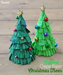 Christmas Tree Craft Tutorial Ruffled Crepe Paper Darice Christmas Tree Crafts Paper Christmas Decorations Diy Christmas Paper