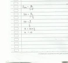 S~ = jumlah tak terhingga deret geometri a = suku pertama r = rasio. Rasio Suatu Deret Geometri Adalah 1 2 Jumlah Tak Hingga Deret Tersebut Adalah 20 Suku Pertama Brainly Co Id