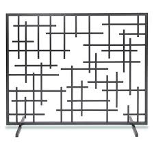 Home Screens Screen Doors Pilgrim Single Panel Contemporary Summer Screen Natural Iron 18268 Fireplace Screens Contemporary Fireplace Screens Contemporary Fireplace