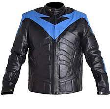 Sky Blue Nightwing Jacket For Cosplay Leather N Jackets Leather Jacket Style Real Leather Jacket Jackets