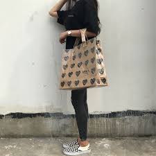 Spoof Cdg Tote Bag Emoji Tote Bag Kawakubo Ling Pvc Transparent Kraft Paper Shopping Bag Handbag