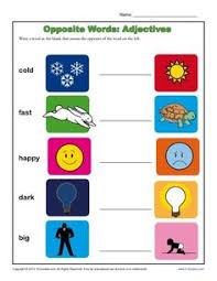 Kindergarten Antonym Worksheet Opposite Words Adjectives Antonyms Worksheet Opposites Worksheet Opposite Words