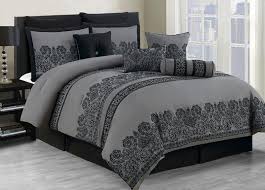 Black And Gray Comforter Set Queen 10 Piece King Miya Black And Gray Comforter Set Grey Comforter Sets Black And Grey Bedding Comforter Sets
