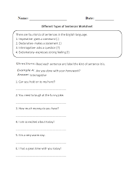 With lingolia plus you can access 7 additional exercises about imperative, as well as 828 online exercises to improve your english. Types Of Sentences Worksheets Different Types Of Sentences Worksheet