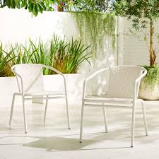 All Weather Wicker Stacking Chair Set Of 2 Outdoor Wicker Furniture Metal Outdoor Chairs Dining Sets Modern