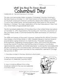 Here S An Easy Free Comprehension Worksheet About The History Of Columbus Day In 2020 Reading Comprehension Worksheets Comprehension Worksheets Reading Comprehension