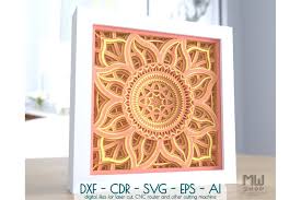 Download M147 Layered Sunshine Mandala Shadow Box Mandala Svg Dxf 797457 Paper Cutting Design Bundles