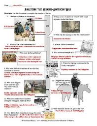 spanish american war document analysis timeline american