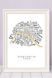 Affiche Originale Des Quartiers De Paris Personnalisable Etsy Quartier Paris Affiche De Paris Carte Paris