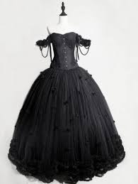 Rose Blooming Romantic Black Gothic Flower Off The Shoulder Corset Prom Ball Gown Long Dress Gothic Prom Dress Victorian Dress Gown Victorian Ball Gowns