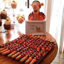 Find out who organises it, when and where to have it, who to invite, and get ideas for themes, presents, games and food. Tigger Tails Winnie The Pooh Baby Shower Chocolate Covered Pretzels Disney Baby Shower Baby Shower Chocolate Baby Bear Baby Shower