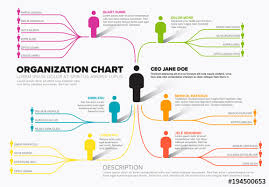 Colorful Pictogram Organizational Chart Layout Buy This