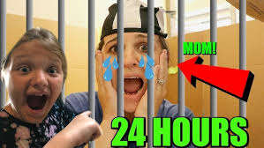 24 Hours in Box Fort Jail Challenge! Mom In BoxFort Prison Overnight! 24  Hours with No LOL Dolls