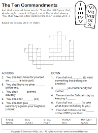 We hope these free printable 10 commandments worksheets images gallery can be a resource for you, give you more references and also bring you what you need. The Ten Commandments Crossword Sermons4kids