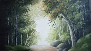 (*)sebagai gambaran saja , duluu … , dalam rangka meneliti dan mempelajari warna alam , saya borong semua macam warna biru dan hijau yang ada di toko, tanpa sisa. Wow Cara Melukis Pemandangan Jalan Setapak How To Draw Scenery Youtube