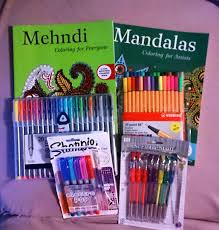 Mandala Coloring Books Gel Pens Stabilo Pens Sharpie Markers Coloring By Me Coloring Pages Mandala Art Supplies