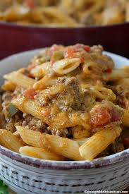 Cheesy Hamburger Pasta Is An Easy Cheesy Ground Beef Pasta Recipe Loaded With Seasoned Ground B Beef Pasta Recipes Beef Recipes Easy Ground Beef Pasta Recipes