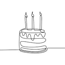Birthday cake drawing supports png. Continuous Line Drawing Birthday Cake With Candle Symbol Of Celebration Happy Moment On White Background Vector Illustration Minimalism Cake Clipart Party Sw Continuous Line Drawing Line Drawing Cake Illustration