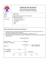 Artikel ini membahas tentang pengertian notulen rapat, fungsi, format, dan berbagai contohnya. Format Notulen Rapat Repaired
