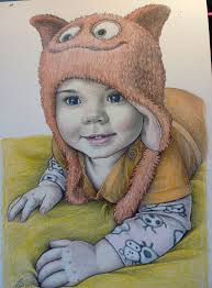 Mariola Budek set of art castle arts gold pencils were used. He's a cheeky  chappie!