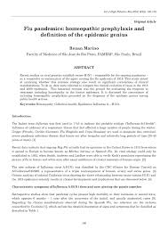 Pdf Flu Pandemics Homeopathic Prophylaxis And Definition Of The Epidemic Genius