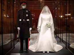 The products used by meghan markle's makeup artist for her wedding look dior backstage face and body foundation, dior makeup Prince Harry And Meghan Markle S Wedding Outfits Go On Display Abc News