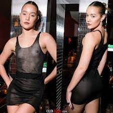 Olivia Pontons Nude Tits In A See Thru Dress