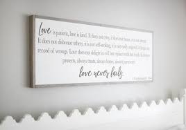 Master Bedroom Signs Love Never Fails Sign 1 Corinthians Etsy