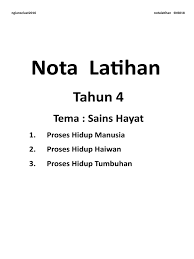 Proses hidup tumbuhan unit 6 : Nota Latihan Sains Hayat Doc