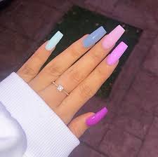 Nail care series (in progress) all posts must be related to nails (the kind that grow on your hands and feet)! We Have 60 Ideas For Your Rainbow Nails Please Dress Up It In The New Season Rainbownails Springnails Sum Square Acrylic Nails Fake Nails Summer Acrylic Nails