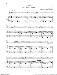 Download Vivaldi Largo From Winter Sheet Music For Flute And Piano Sheet Music Vivaldi Piano