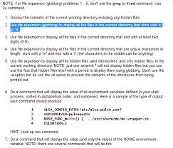 I need to copy my music to a portable hdd in alphabetical order. Solved Note For File Expansion Globbing Problems 1 5 Chegg Com