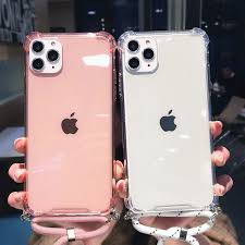Transparent shockproof Crossbody Necklace Lanyard case for iphone 14 13 12  Pro Max 11 MiNi 7 8 6S Plus X S Max XR SE 2020 Funda