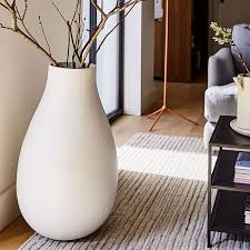 Oversized Pure White Ceramic Vases In 2020 Floor Vase Decor Large Floor Vase White Vase Decor