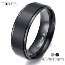✔ livraison et retour gratuits* ✔ choix parmi plus de 100 000 articles de mode. Tigrade Bague En Titane Noir Pour Homme Et Femme 4 6 8 10mm Bague De Fiancailles Brossee Couleur Argent Bijoux Aliexpress
