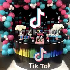 Get personalized invitations, custom party favors and other supplies from party city! 5 3ft Tik Tok Backdrop And Music Theme Birthday Banner For Girls Music Karaoke Themed