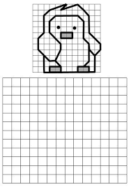 Pingouin Reproduction Sur Quadrillage Dessin Quadrillage Quadrillage Jeux Coloriage