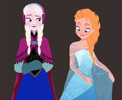 Art by BBAN on Tumblr! Anna and Elsa changing clothes for 24 hours. :  rFrozen