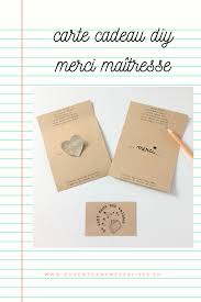 Carte Cadeau Merci Maitresse Avec Poeme Diy Place Card Holders Card Holder Cards