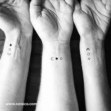 Matching Sun Moon And Star Temporary Tattoo Set Of 3x2 Star Tattoos Small Star Tattoos Sun Tattoo Small