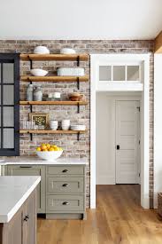 May We Present The Ultimate Cheat Sheet For Kitchen Backsplash Ideas Hunker In 2020 Brick Backsplash Kitchen Farmhouse Kitchen Backsplash Modern Farmhouse Kitchens
