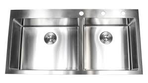 Find kitchen faucets at lowest price guarantee. 43 Inch Top Mount Drop In Stainless Steel Double Bowl Kitchen Sink 15mm Radius Design