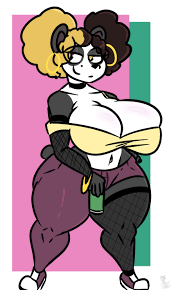 Rule 34 - Big Breasts Breasts Cleavage Female Furry Huge Breasts  Kingretrokirby Panda Tagme Thick Thighs Wide Hips | 10647130