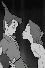 Peter Pan Kiss And Disney Image Black And White Picture Wall Black And White Photo Wall Black And White Aesthetic