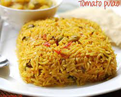 Tomato Pulao Tomato Peas Pulao Recipe Easy Lunch Box Ideas Raks Kitchen Recipe Pulao Recipe Recipes Rice Side Dish Recipes
